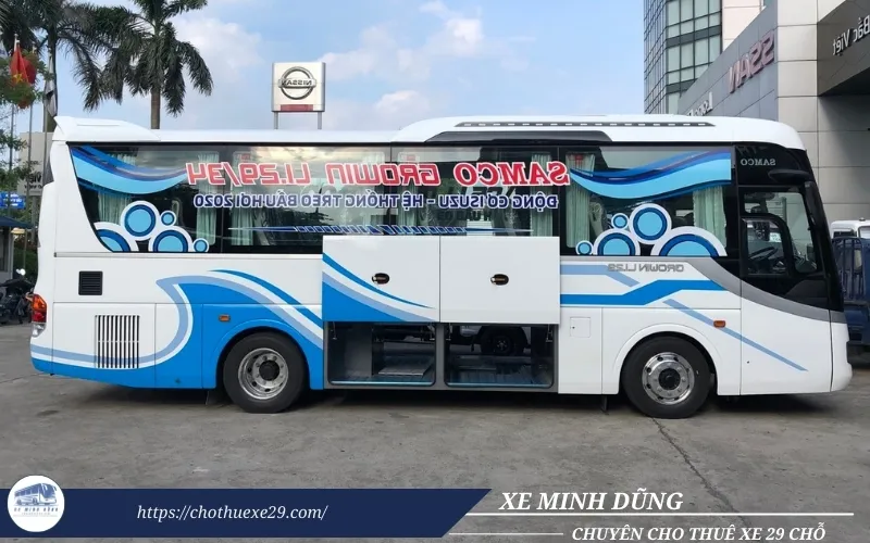 Hình ảnh thực tế cốp xe 29 chỗ Samco Growin