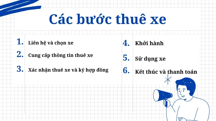 Hướng dẫn thuê xe 2 Xe Minh Dũng hướng dẫn thuê xe