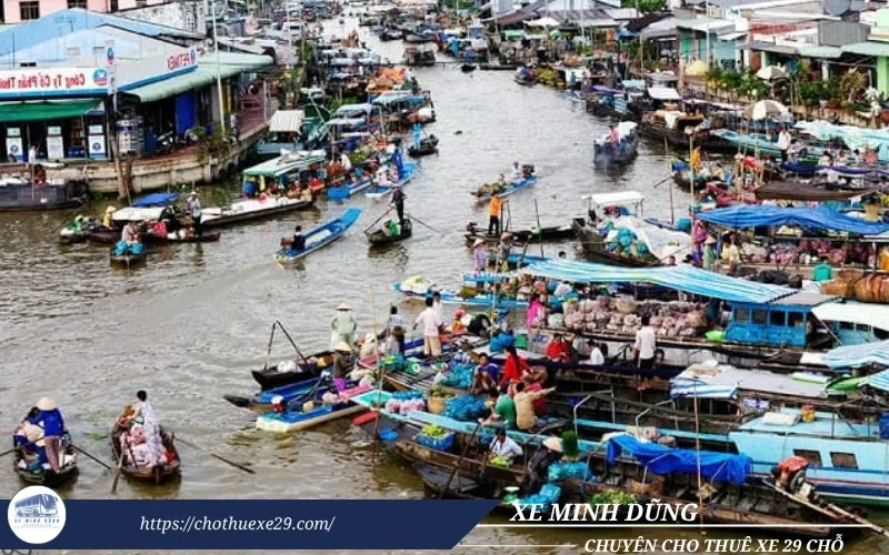 Cho thuê xe 29 chỗ đi Cà Mau tại TPHCM 35 Thuê xe đi Cà Mau tham quan Chợ nổi Cà Mau